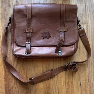 Classic Brown Leather Messenger Bag